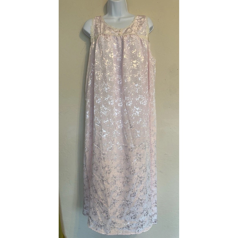 Vintage 1970s Dynasty‎ Collection Babydoll Satin Midi Slip Dress L Pink Coquette